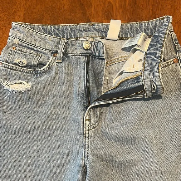 &Denim Loose Straight Distressed Jeans US 4 - Picture 8 of 15
